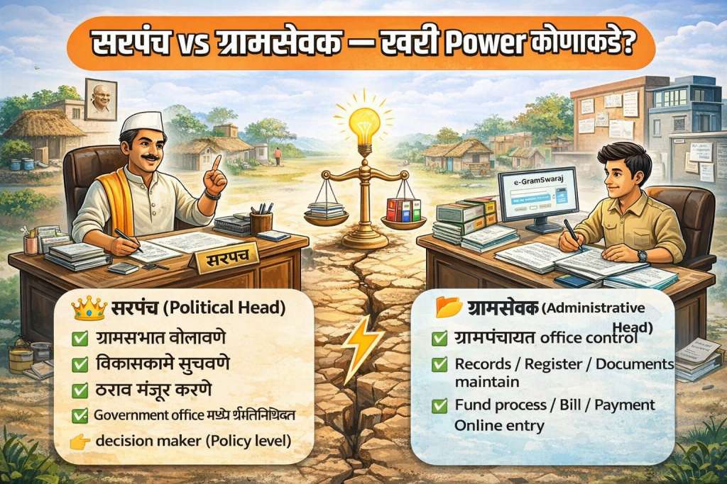 सरपंच आणि ग्रामसेवक Power फरक