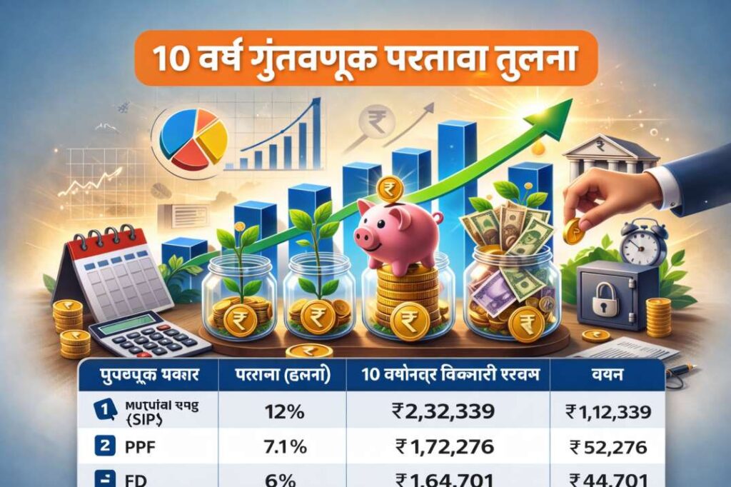 1000 रुपये दरमहा गुंतवल्यास 10 वर्षांत किती होतील?